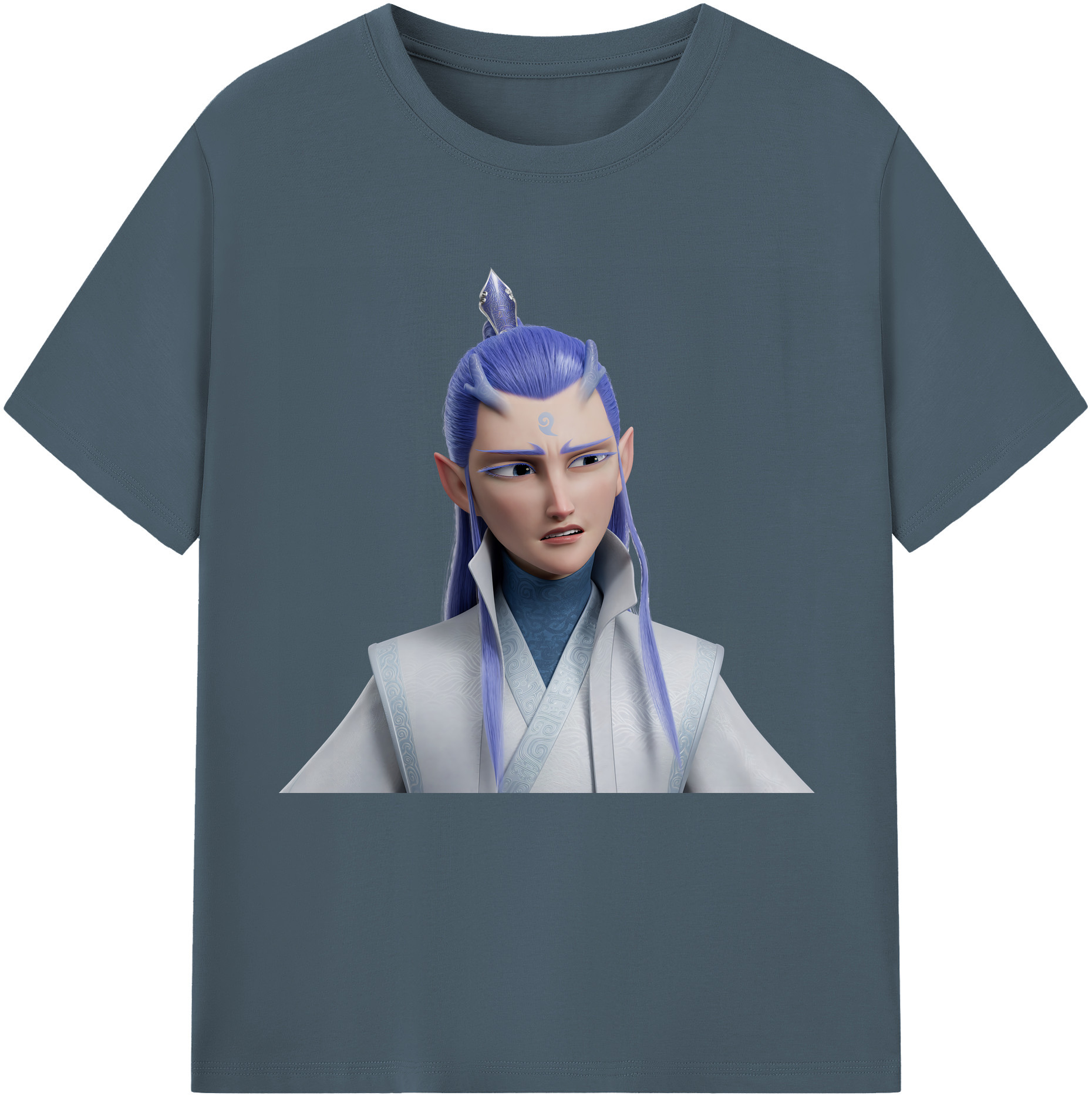 （画像用） Ne Zha 2 ナタ 魔童の大暴れ 綿100％半袖Tシャツ（フロントプリント）
